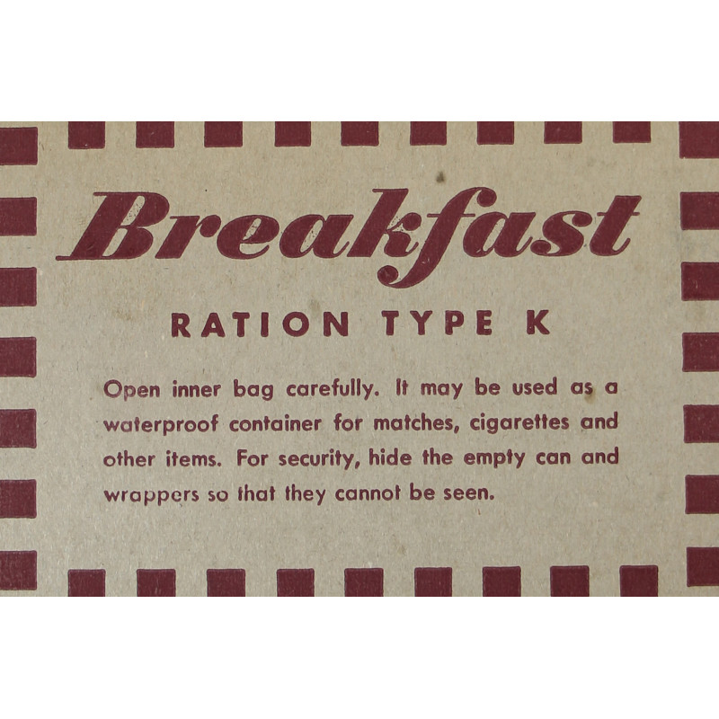 Ration, Type K, Breakfast, 1944, intacte
