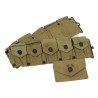 Ceinturon cartouchière M1 Garand, BURLINGTON MILLS, INC. 1943, pochette à pansement M-1942, B.A.B. CO. 1942, matricule partiel