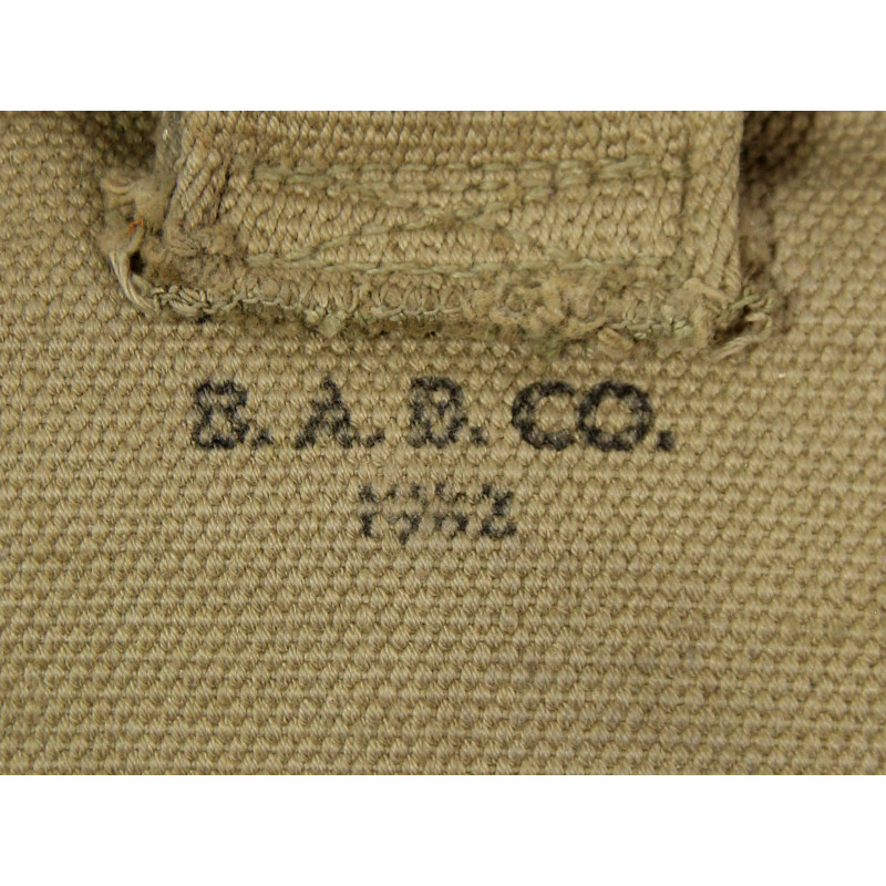 Belt, Cartridge, M1 Rifle, BURLINGTON MILLS, INC. 1943, with First-Aid Pouch, B.A.B. CO. 1942, Laundry Number