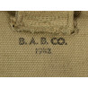 Ceinturon cartouchière M1 Garand, BURLINGTON MILLS, INC. 1943, pochette à pansement M-1942, B.A.B. CO. 1942, matricule partiel