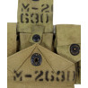 Ceinturon cartouchière M1 Garand, BURLINGTON MILLS, INC. 1943, pochette à pansement M-1942, B.A.B. CO. 1942, matricule partiel