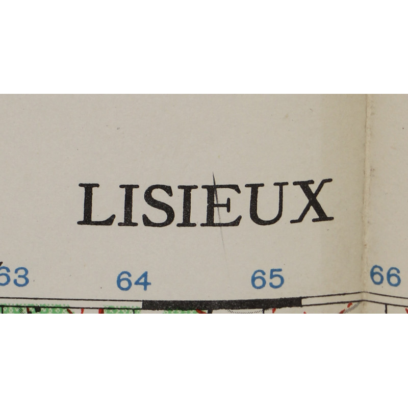 Carte britannique, LISIEUX, Normandie, 1943