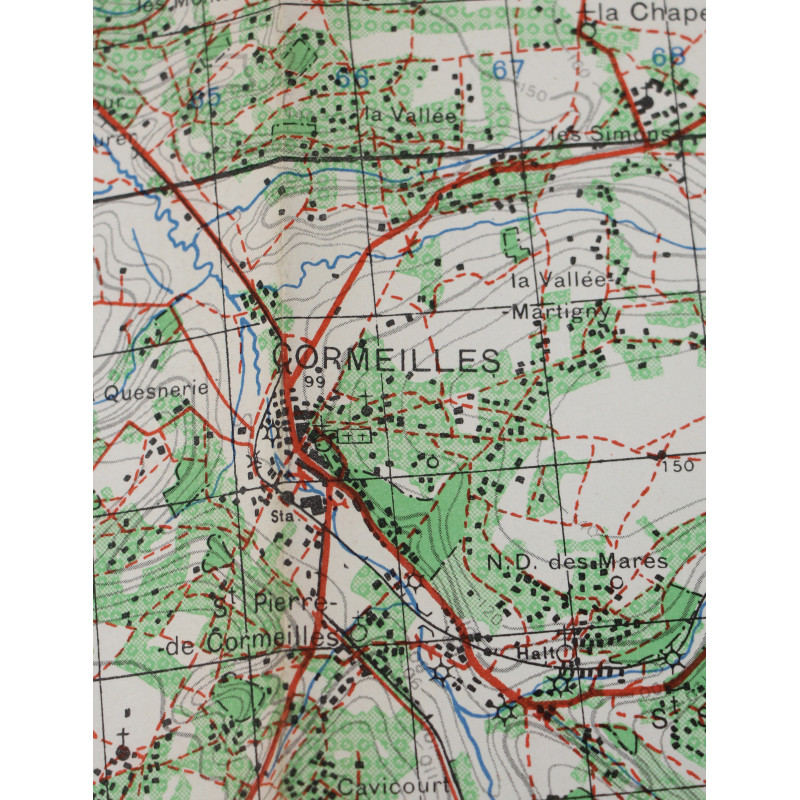 Map, British, LISIEUX, Normandy, 1943