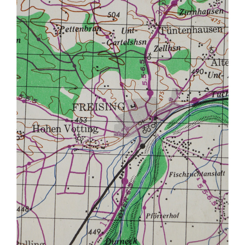 Carte alliée, LANDSHUT, Allemagne, 1944