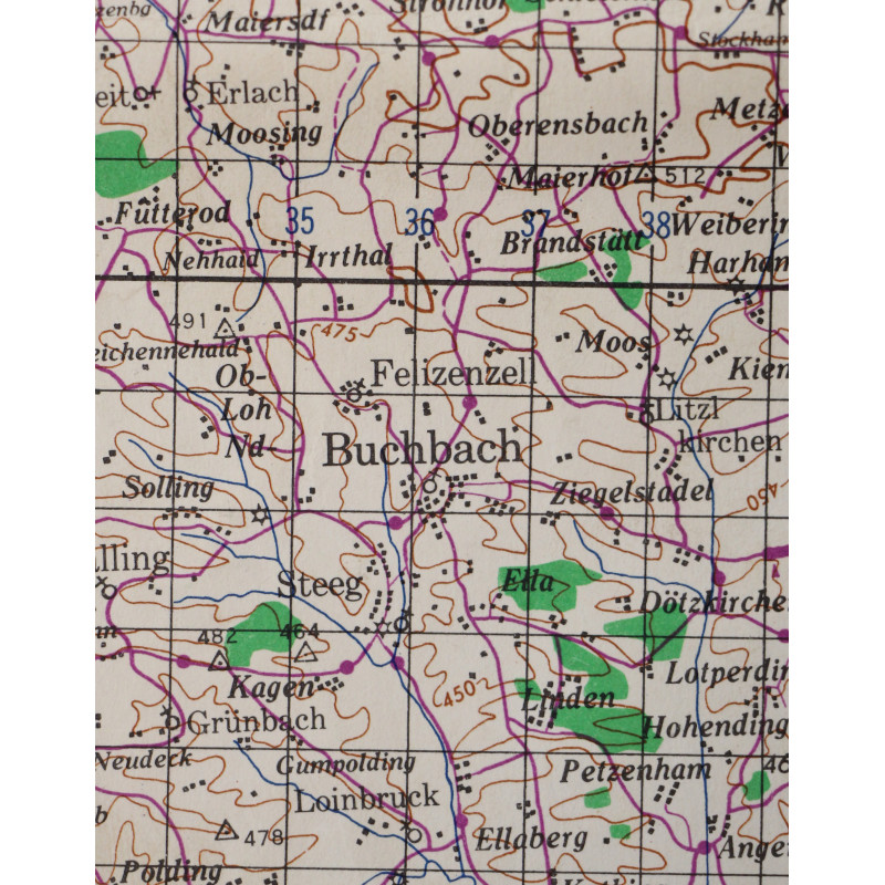 Map, Allied, LANDSHUT, Germany, 1944