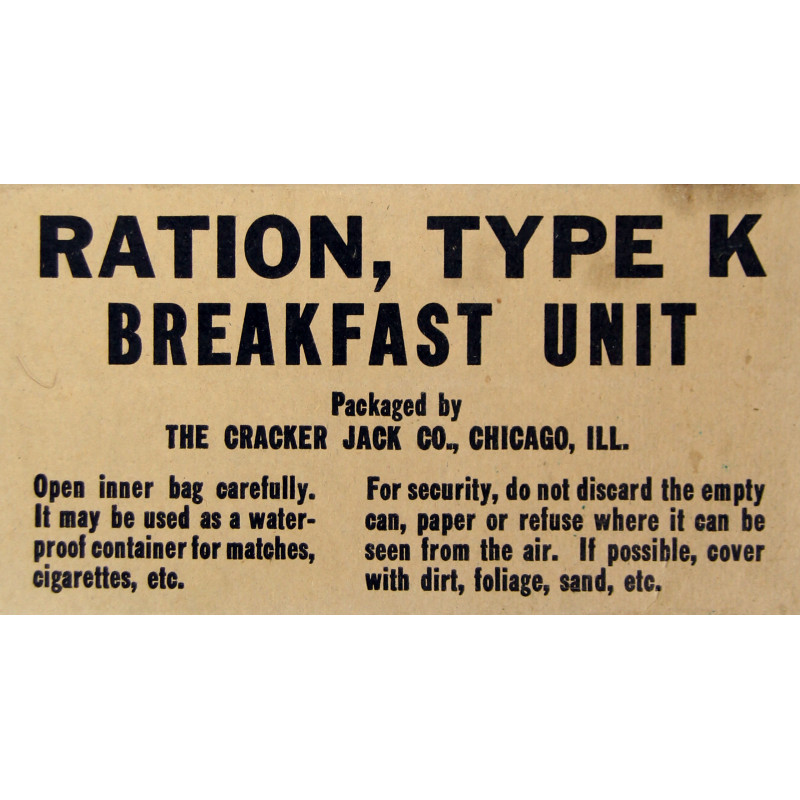 Ration, Type K, Breakfast Unit, 1st Type, Untouched