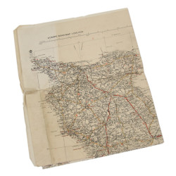 Carte, CHERBOURG-ROUEN, 1941, annotée, Utah Beach