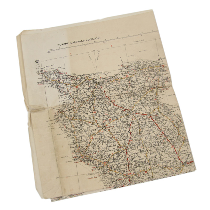 Carte, CHERBOURG-ROUEN, 1941, annotée, Utah Beach