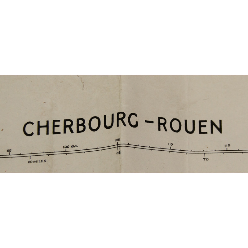Carte, CHERBOURG-ROUEN, 1941, annotée, Utah Beach