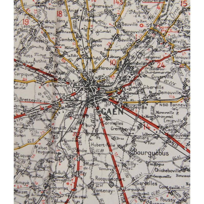 Carte, CHERBOURG-ROUEN, 1941, annotée, Utah Beach