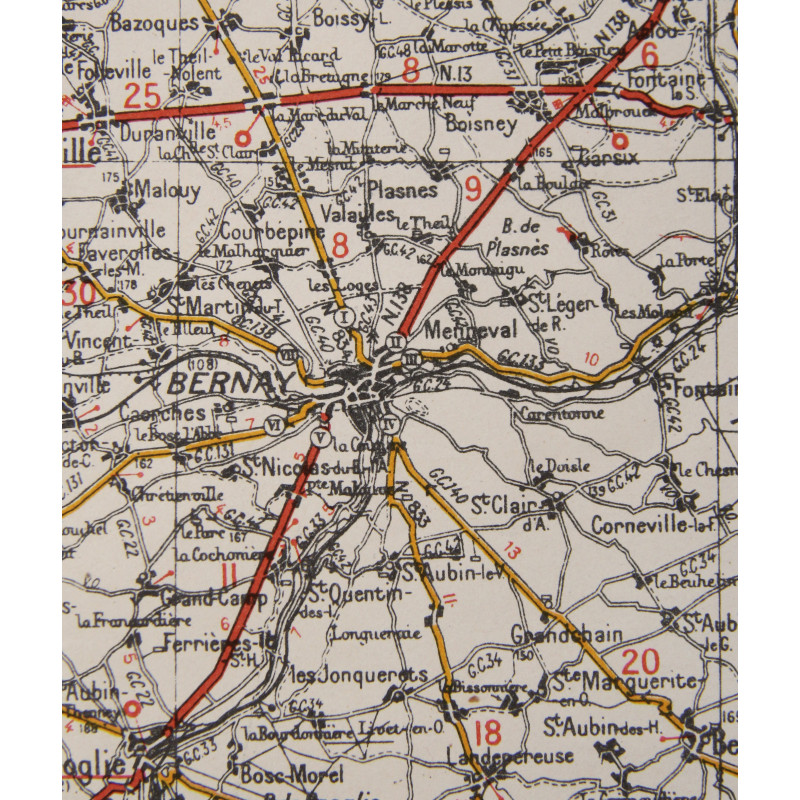 Map, CHERBOURG-ROUEN, 1941, Annoted, Utah Beach