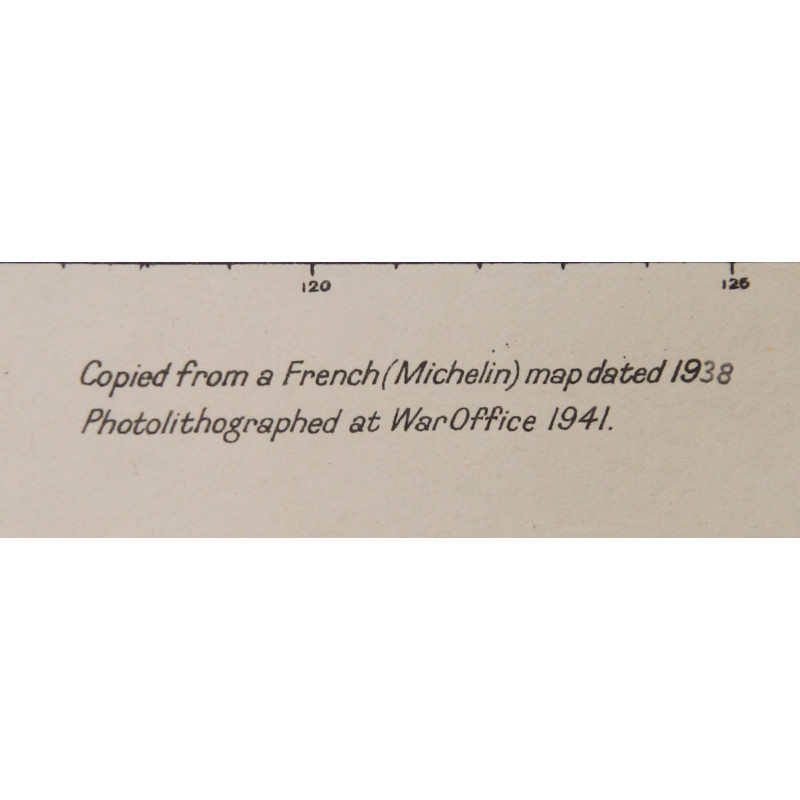 Map, CHERBOURG-ROUEN, 1941, Annoted, Utah Beach