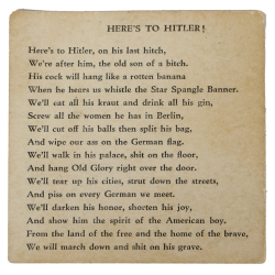 Lyrics, Song, Bawdy, Here's to Hitler!