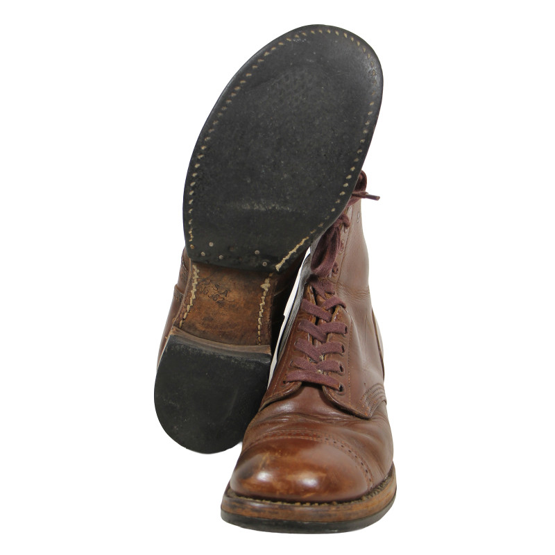 Brodequins de combat, US Army, Type II, cuir lisse, pointure 9 A