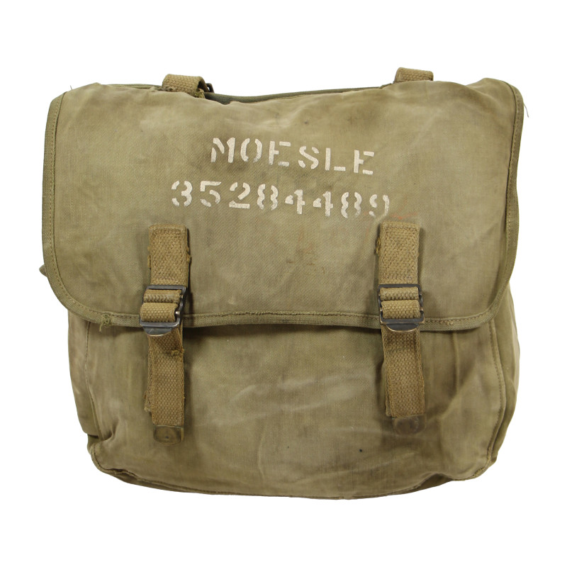 Bag, Field, M-1936, T/3 Frank Moesle, Co. C, Maint. Bn., 3rd Armored Division, ETO