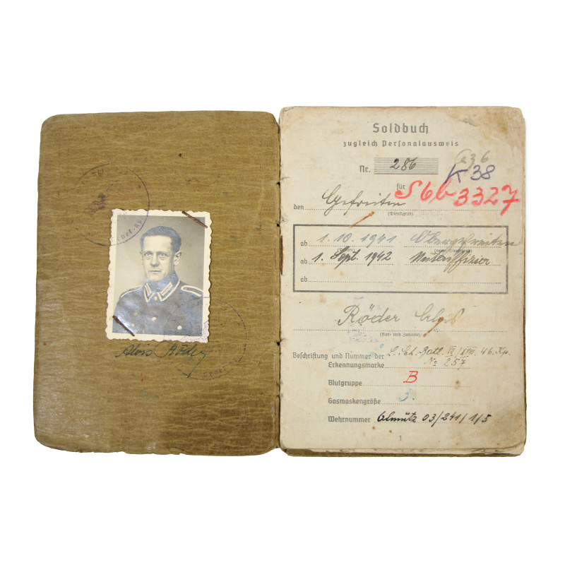 Soldbuch, Uffz. Alois Röder, Heer, Front de l'Est