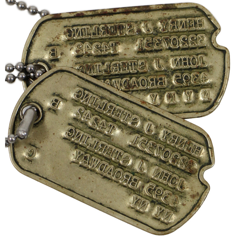 Plaques d'identité, T/4 Henry Sterling, 33rd Arm. Regt., 3rd Armored Division, ETO