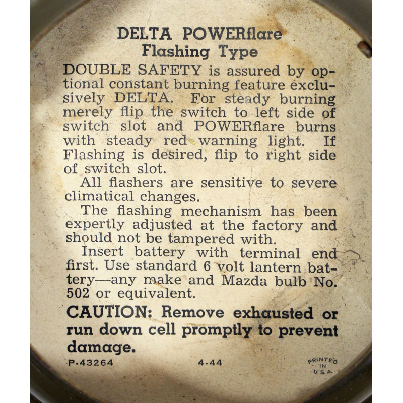 Powerflare, Flashing, DELTA ELECTRIC COMPANY, April 1944, Red Beach