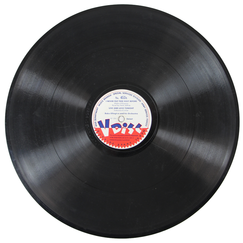 Disque, V-DISC, War Department, Special Services Division, 1944, Duke Ellington & Paul Baron et son orchestre