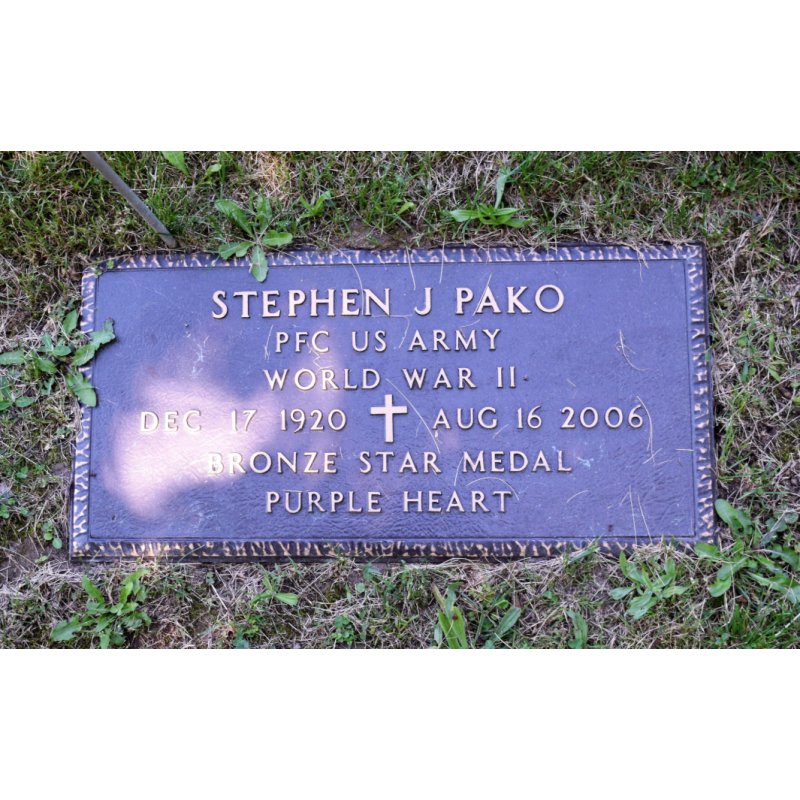 Grouping, Pfc. Stephen Pako, Hq. Co., 3rd Bn., 329th Inf. Regt., 83rd Infantry Division, WIA, ETO