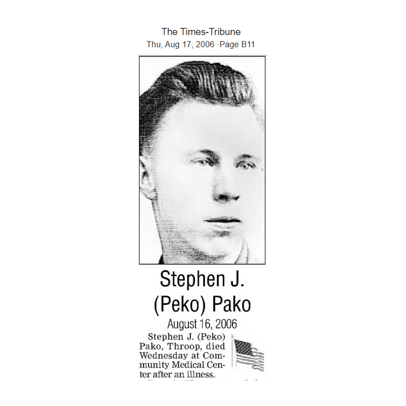 Grouping, Pfc. Stephen Pako, Hq. Co., 3rd Bn., 329th Inf. Regt., 83rd Infantry Division, WIA, ETO