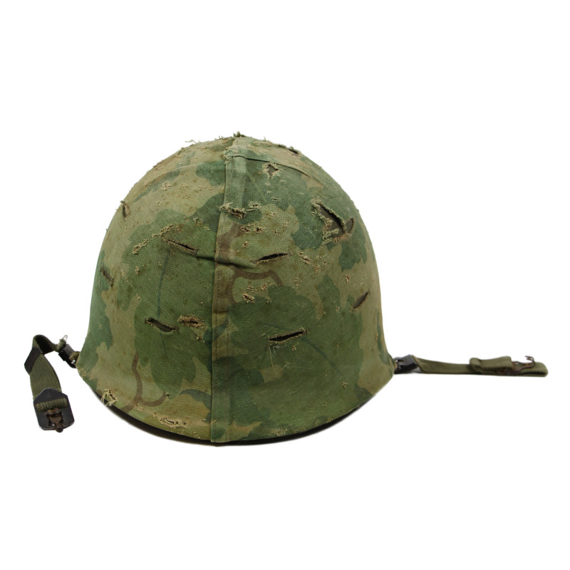 Helmet, M1, Parachutist's, with Camouflage Cover, Vietnam, 1967