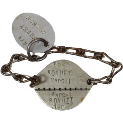 Dog Tags, French, Arsène Rondet, 224e Régiment d'infanterie, 1914-1918, WIA
