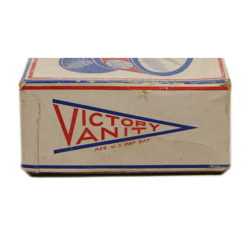 Poudrier en verre coloré, personnel féminin, VICTORY VANITY, dans sa boîte