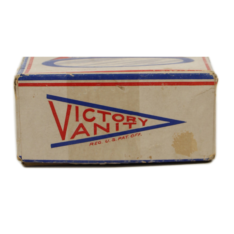 Poudrier en verre coloré, personnel féminin, VICTORY VANITY, dans sa boîte