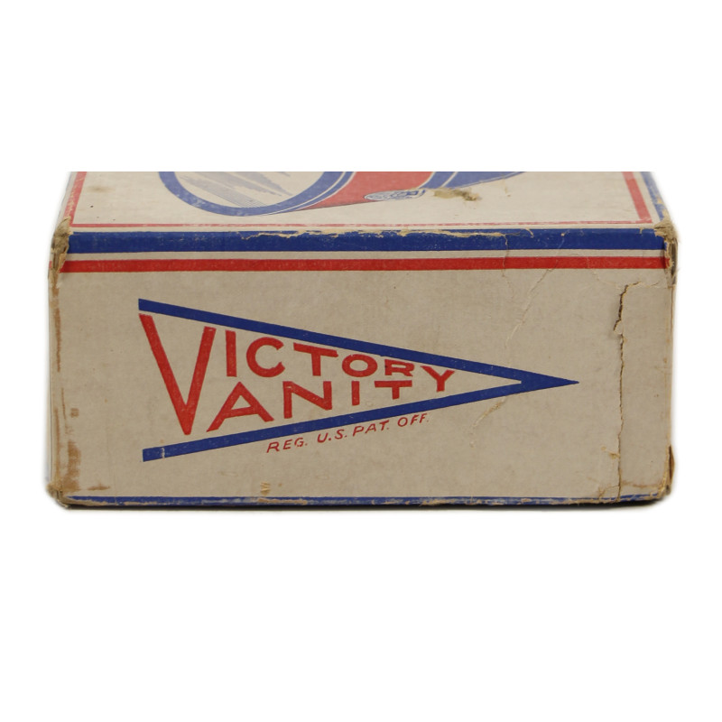 Poudrier en verre coloré, personnel féminin, VICTORY VANITY, dans sa boîte