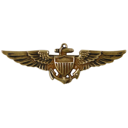 Brevet de pilote, US Navy & USMC, HILBORN-HAMBURGER, Sterling, Plaqué or, à épingle