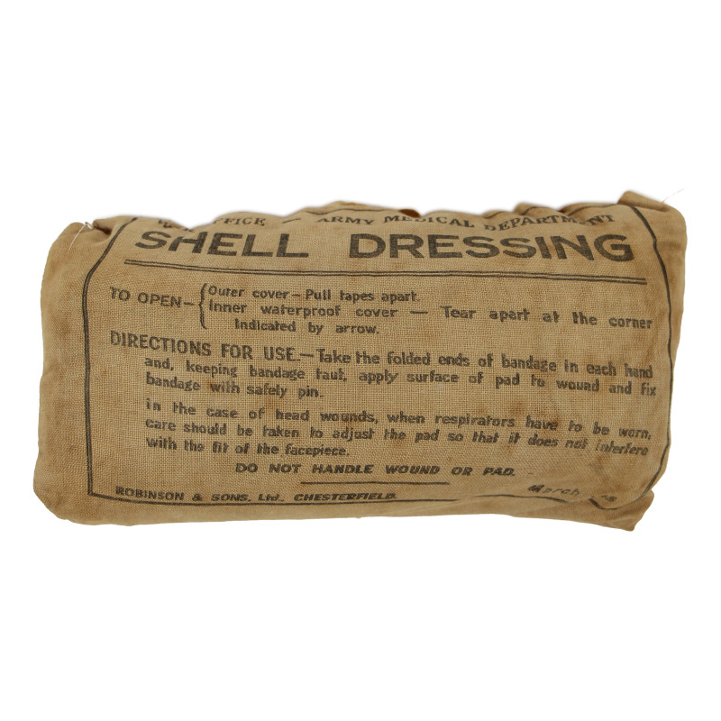 Pansement britannique, Shell Dressing, ROBINSON & SONS, LTD., mars 1943
