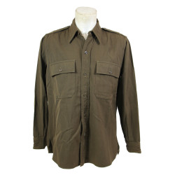 Shirt, Wool, Elastique, Officer's, Chocolate