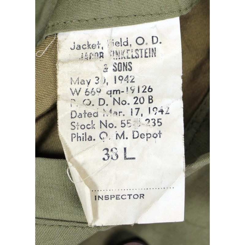 Jacket, Field, M-1941, 38L, 1942
