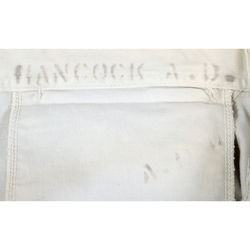 Trousers, Undress White Service Uniform, US Navy, Named