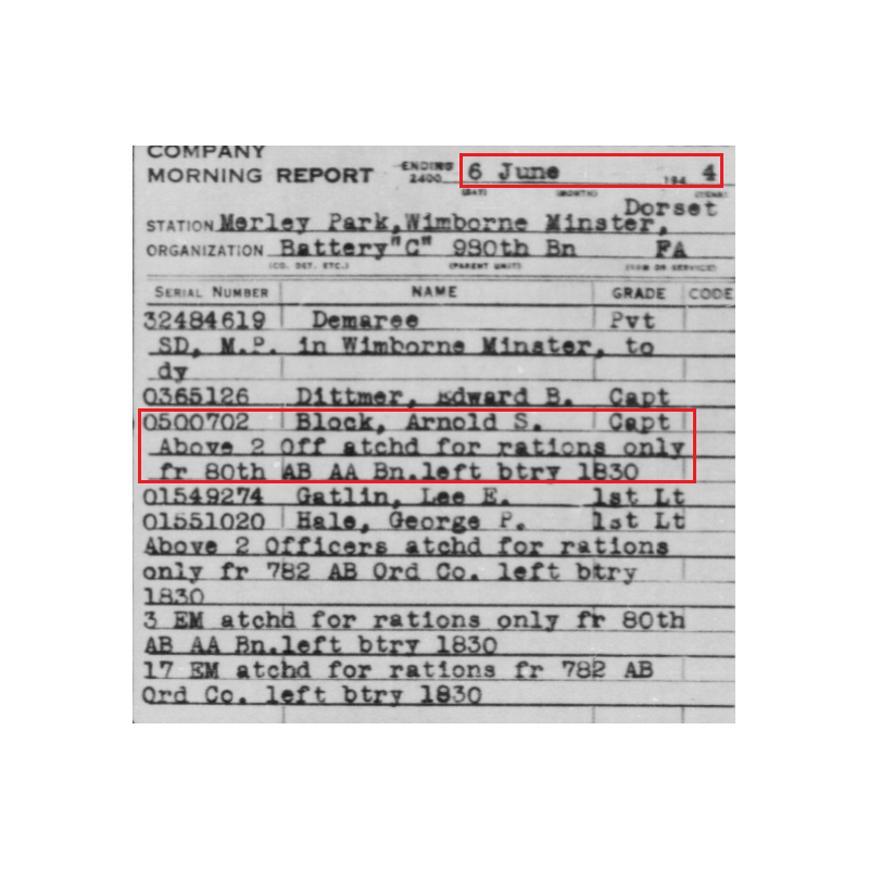 Carnet, Army Officer's Notebook, Cpt. Arnold Block, Medic, 82nd Airborne Division, ETO
