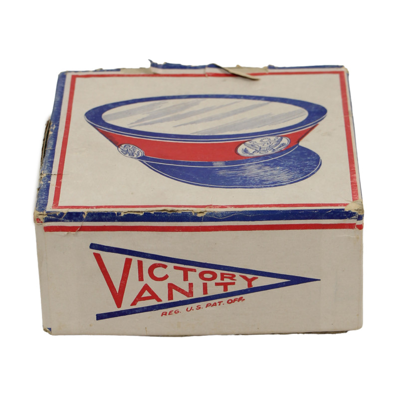 Poudrier en verre coloré, personnel féminin, VICTORY VANITY, dans sa boîte