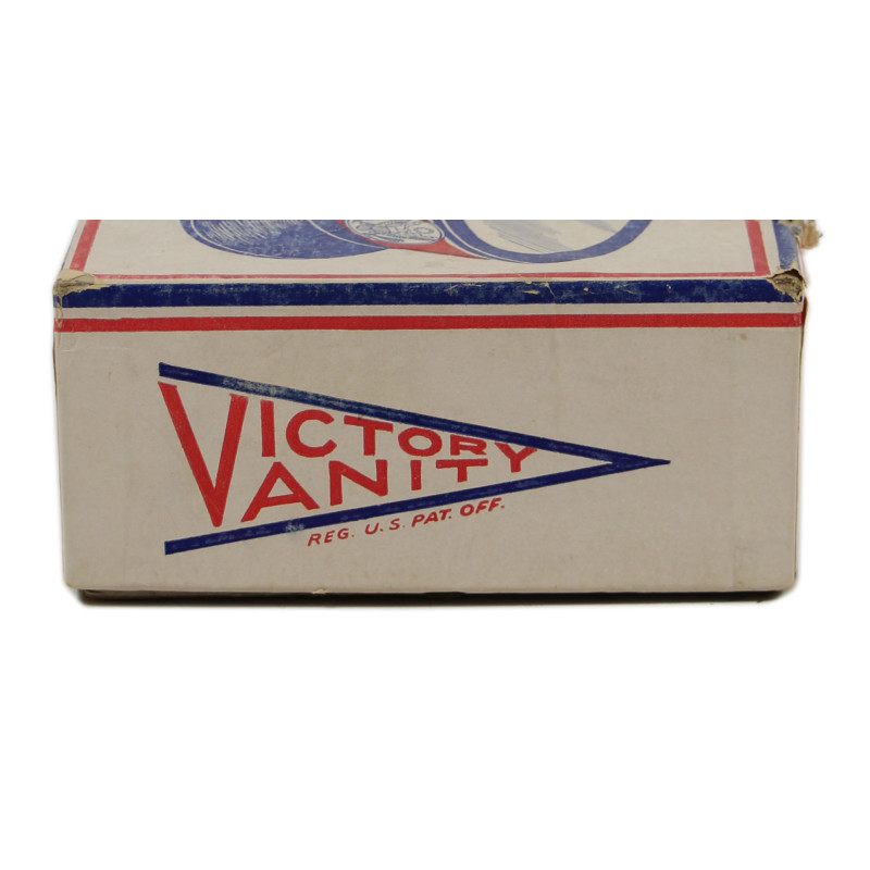 Poudrier en verre coloré, personnel féminin, VICTORY VANITY, dans sa boîte
