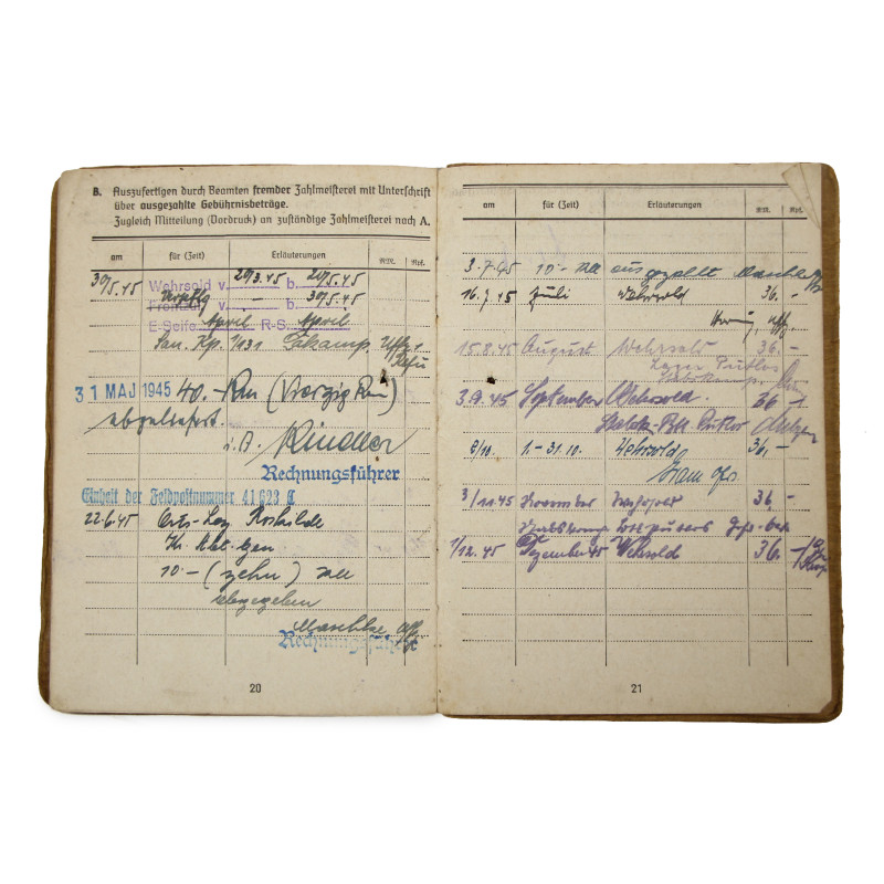 Soldbuch, Ob. Gefr. Oskar Tellschaft, Heer
