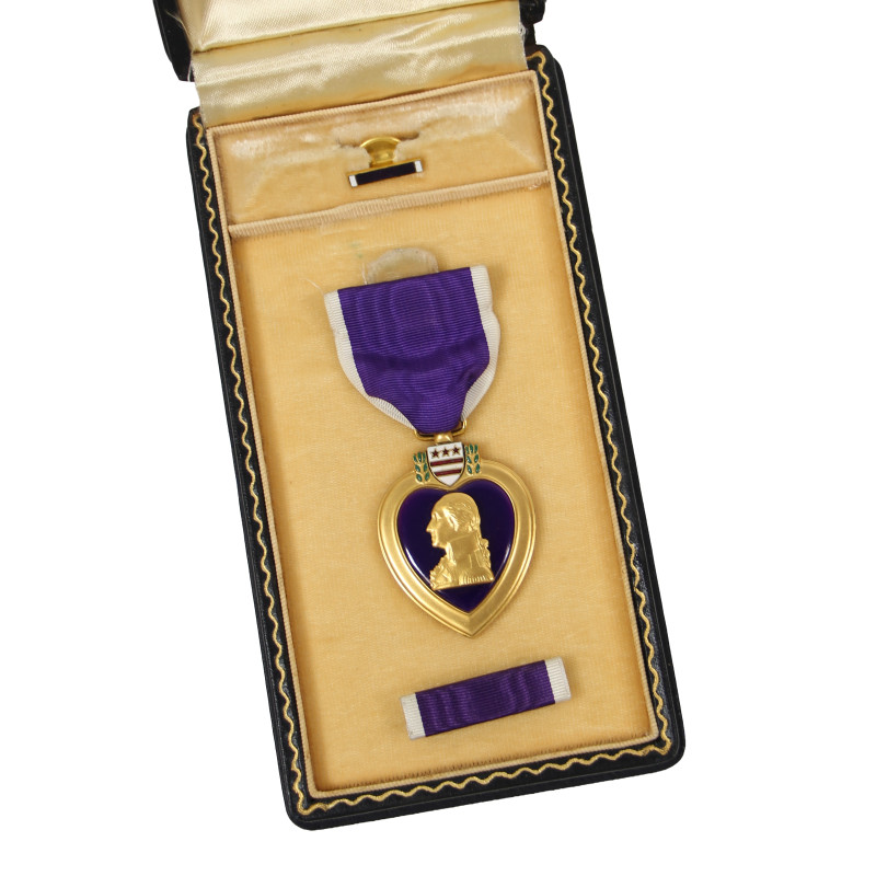 Medal, Purple Heart, Sgt. Raymond O'Beirne, Co. M, 121st Inf. Regt., 8th Infantry Division, KIA, August 14, 1944