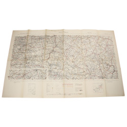 Carte alliés, MONS-LUXEMBOURG, Bataille des Ardennes, 1942