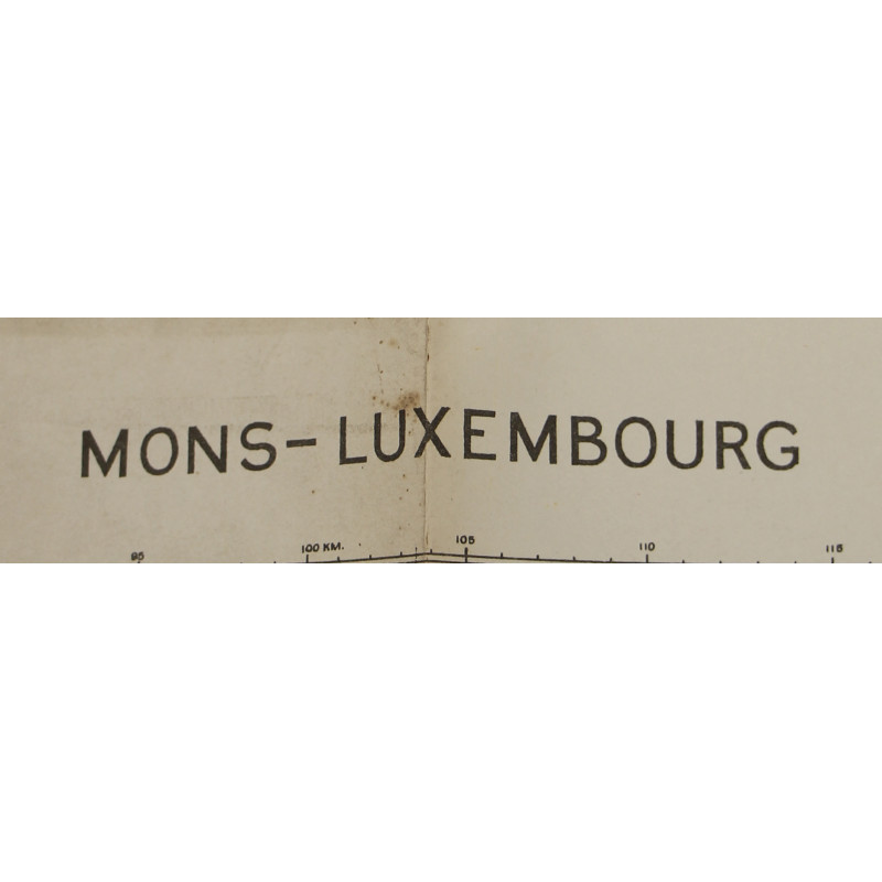 Carte alliés, MONS-LUXEMBOURG, Bataille des Ardennes, 1942