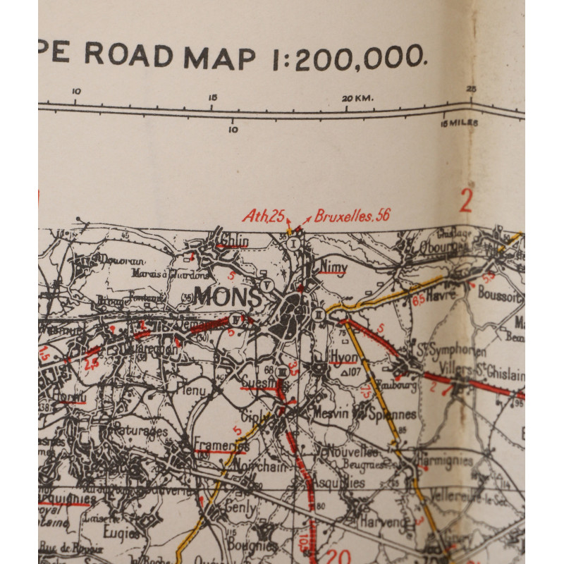 Carte alliés, MONS-LUXEMBOURG, Bataille des Ardennes, 1942