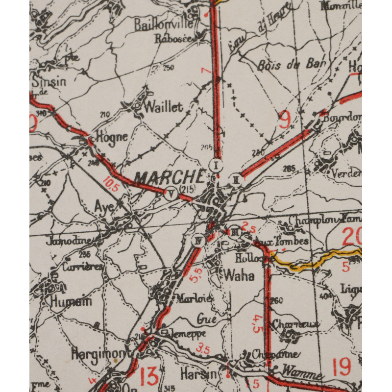 Carte alliés, MONS-LUXEMBOURG, Bataille des Ardennes, 1942