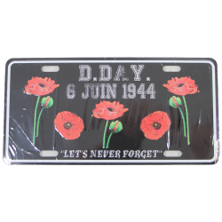 Plaque métal, D-Day Coquelicot, petit modèle
