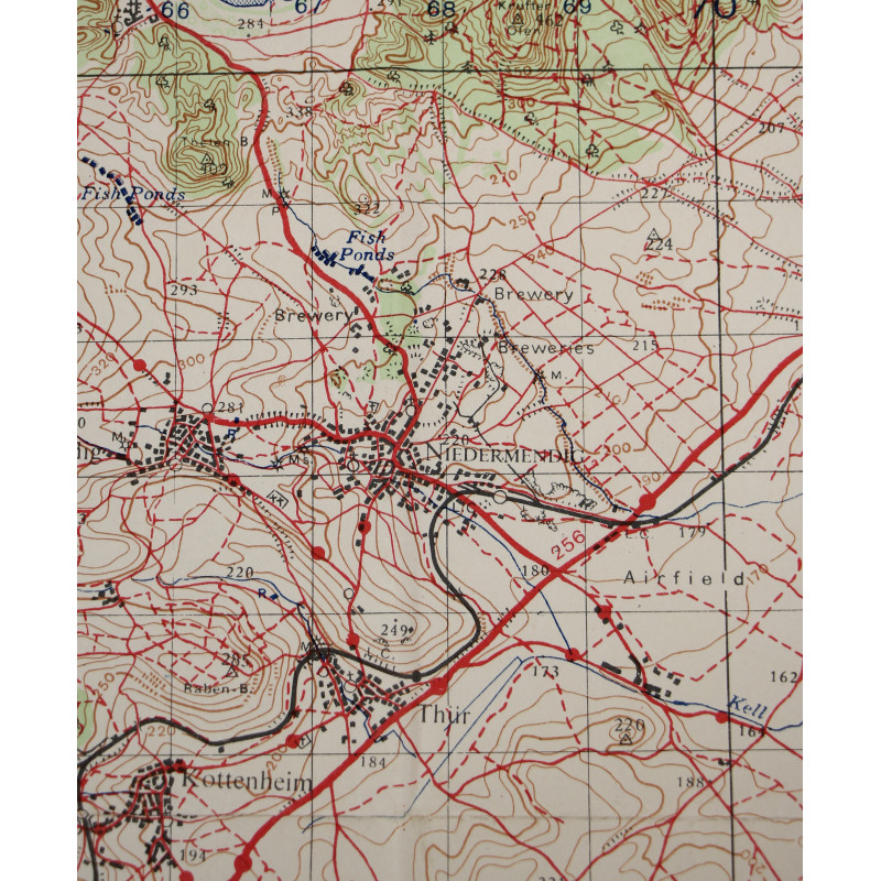 Carte alliée, MAYEN, Allemagne, 1945