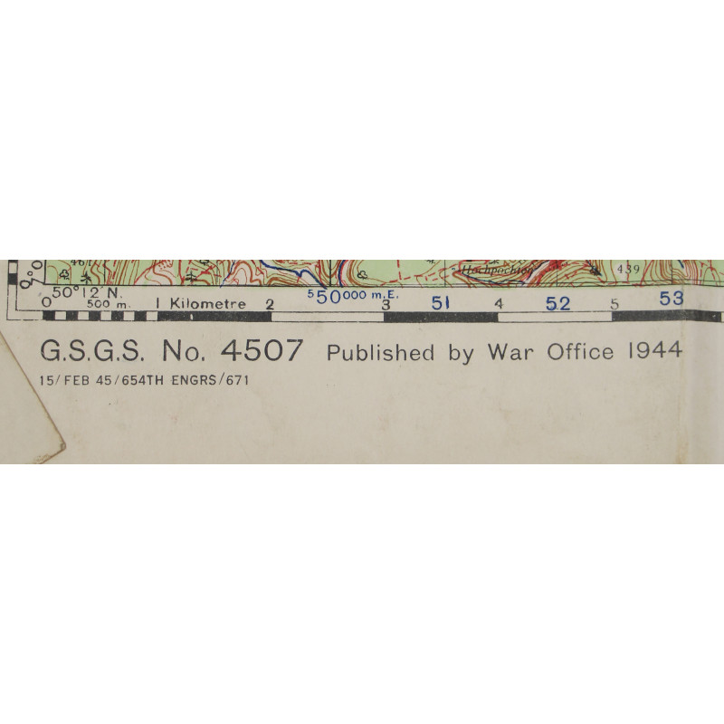 Carte alliée, MAYEN, Allemagne, 1945