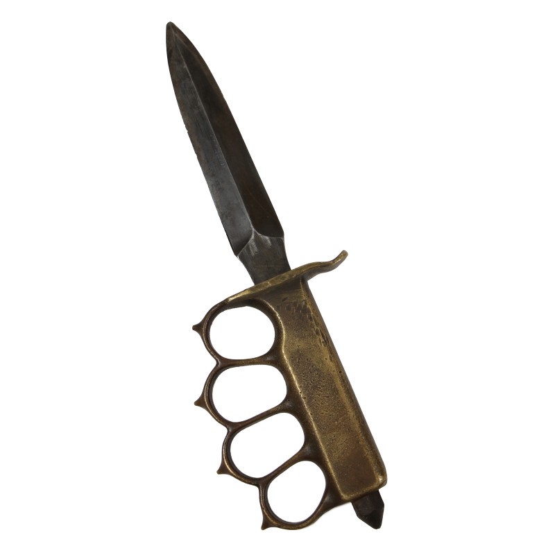 Couteau de tranchée, Knuckle Knife, M1918, L.F. & C., avec fourreau en cuir