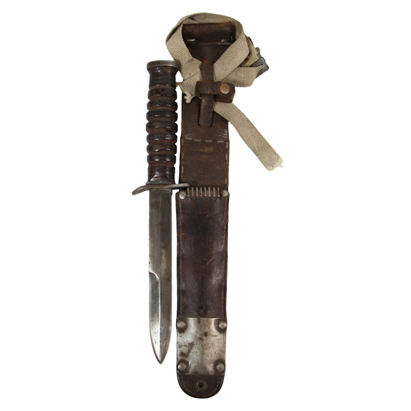Knife, Trench, USM3, H. BOKER & CO. on Blade, with Scabbard, USM6, L&C 1943 FJA