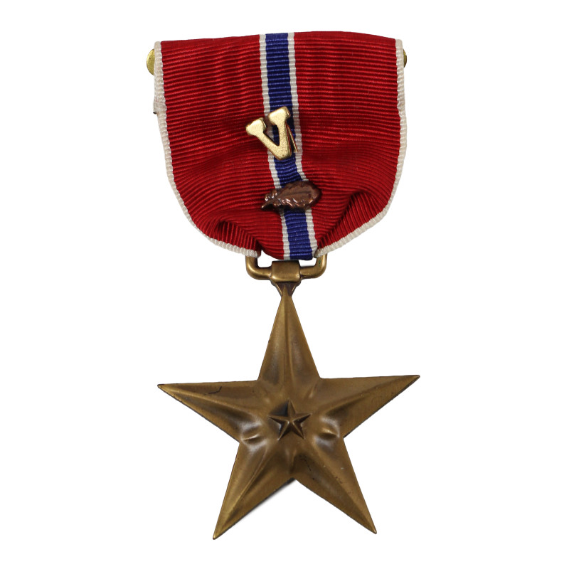 Coffret médaille, Bronze Star avec Oak Leaf Cluster et "V" Device